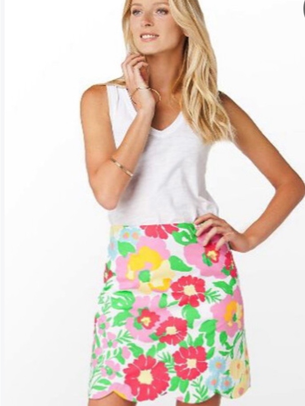 Lilly Pulitzer Lynnie Resort Floral Scallop Mini Skirt - Big Garden By the Sea